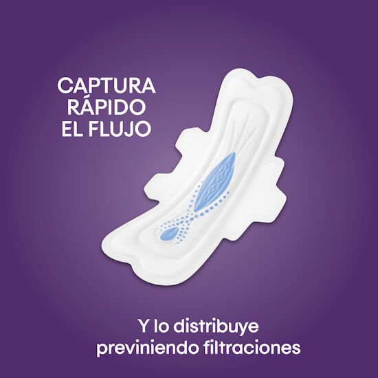 Toallas Femeninas Kotex Nocturna con alas, 8U